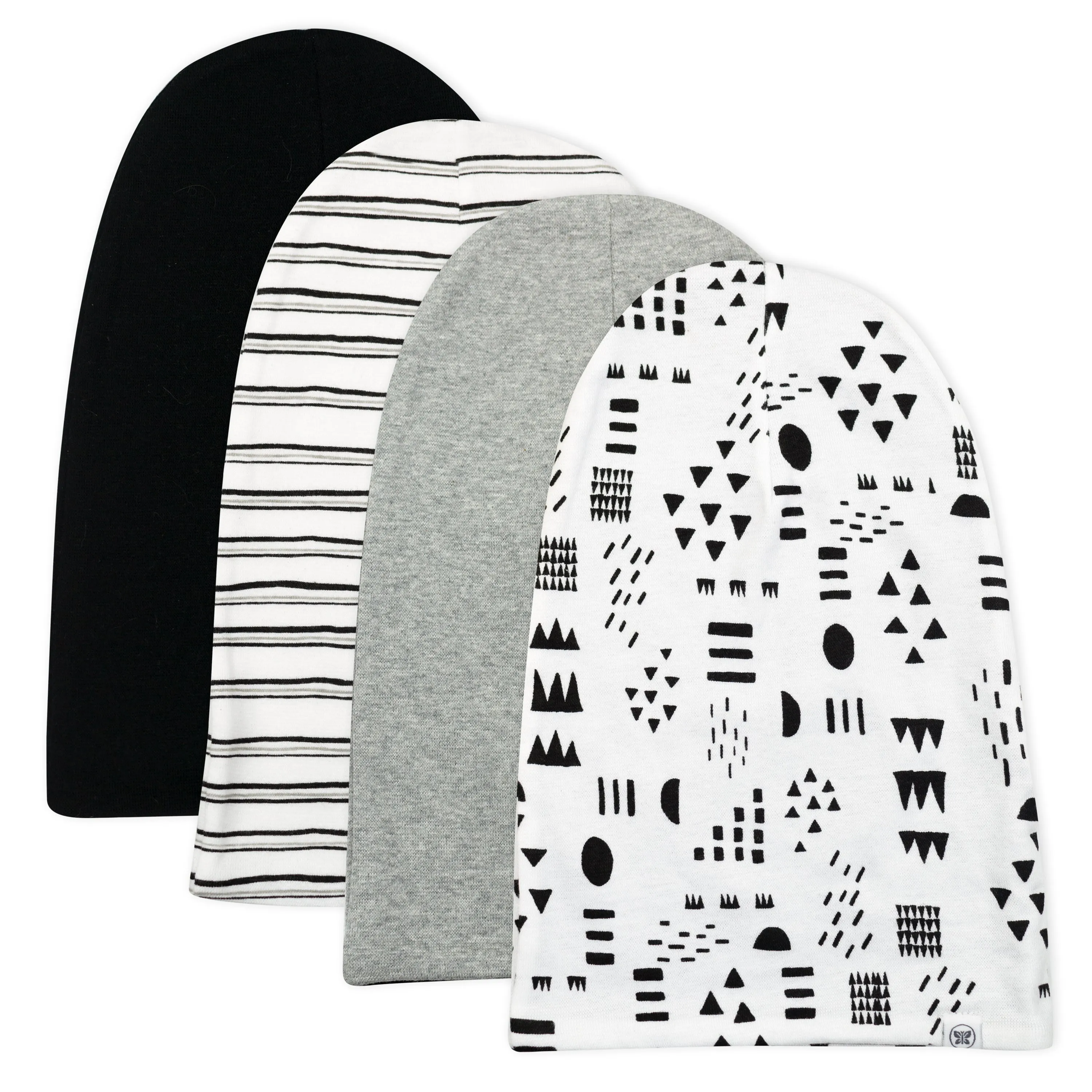 4-Pack Organic Cotton Reversible Beanie Hats