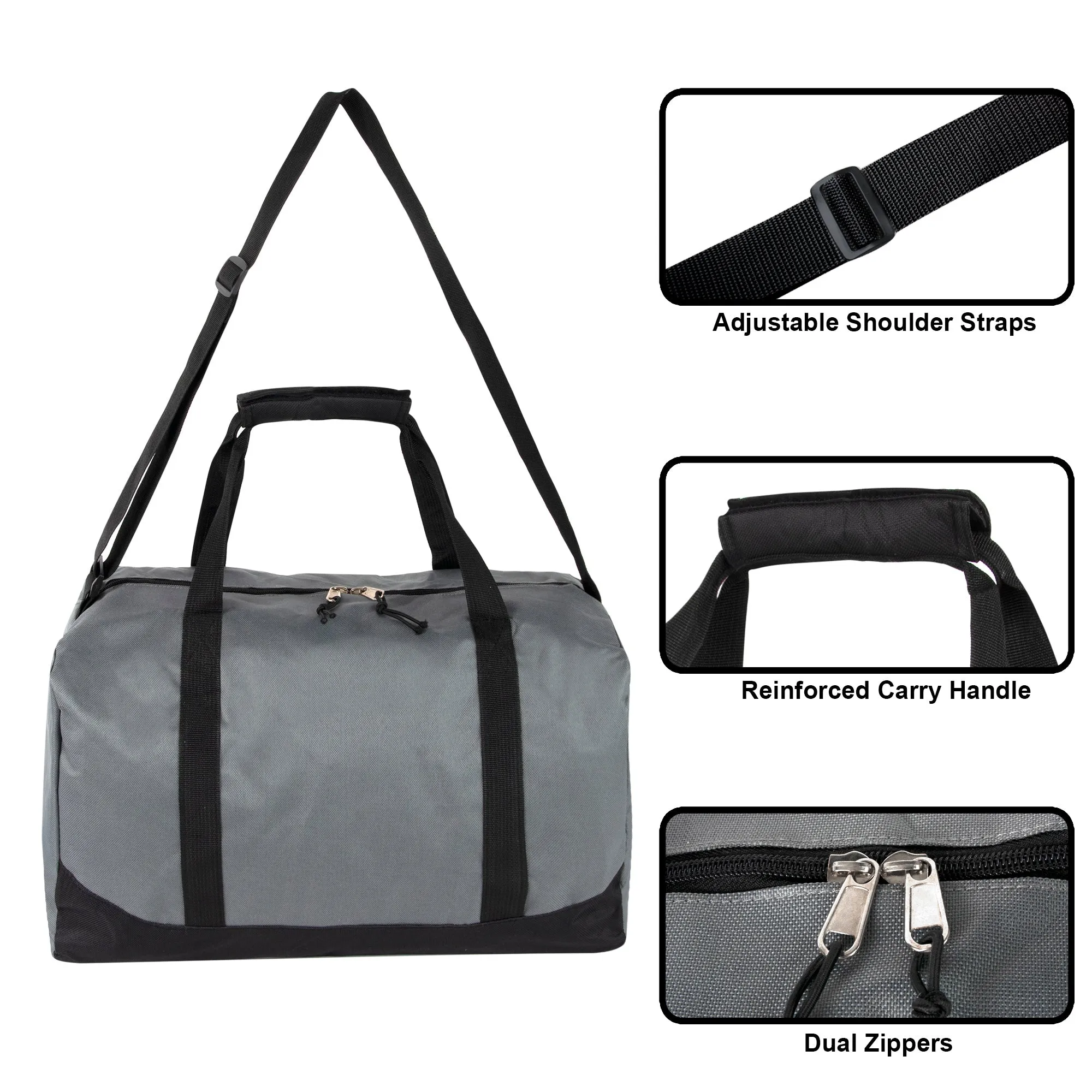 44cm Duffel Bag Medium 28L Capacity - Grey