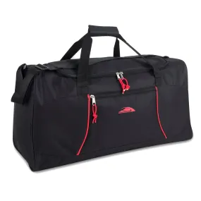 61cm Duffel Bag Jumbo 54L Capacity - Black With Front Zippered Pocket