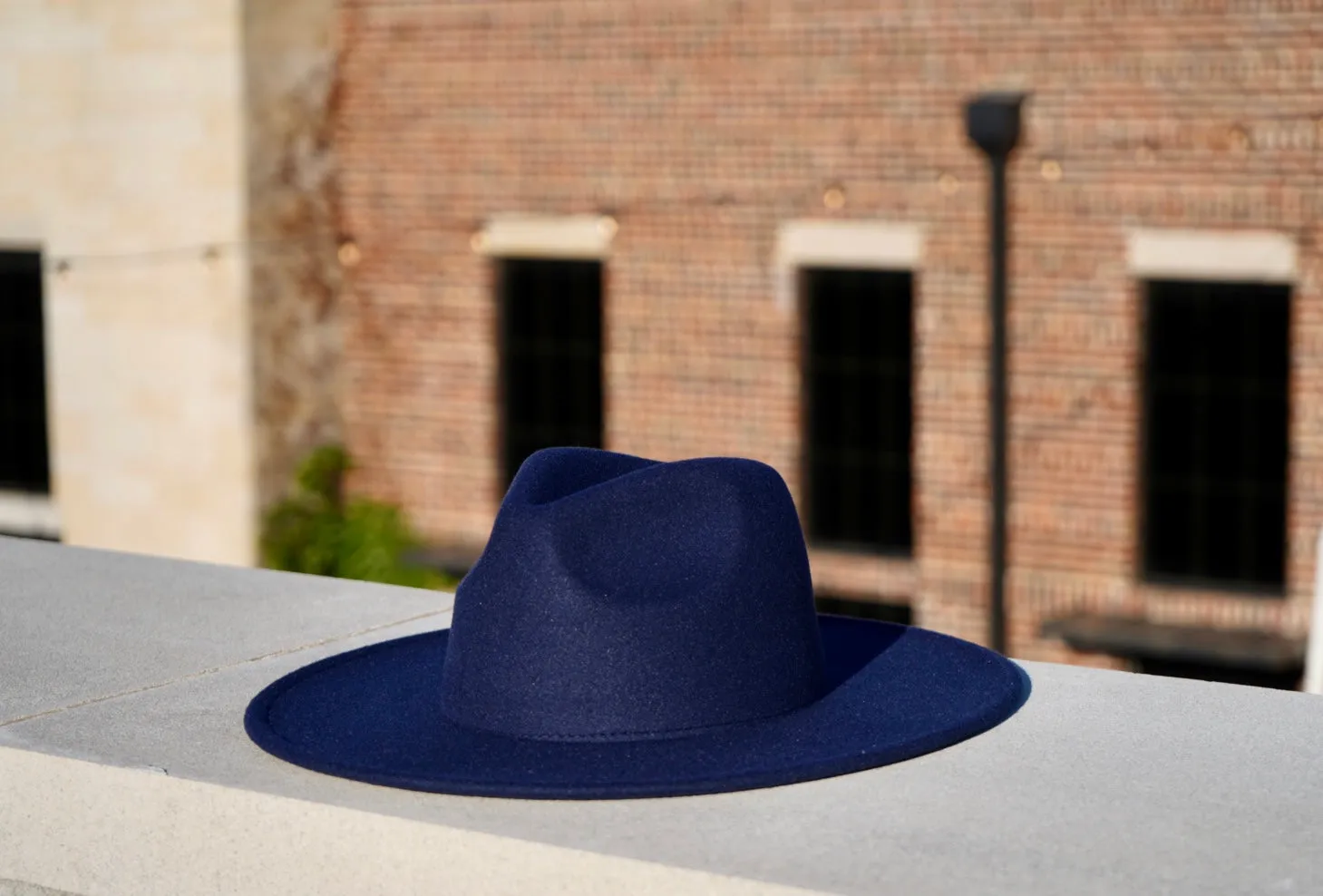 Atlanta Wide Brim Fedora - Navy Blue