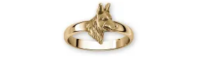 Belgian Malinois Jewelry 14k Yellow Gold Handmade Belgian Malinois Ring  BMA1H-RG