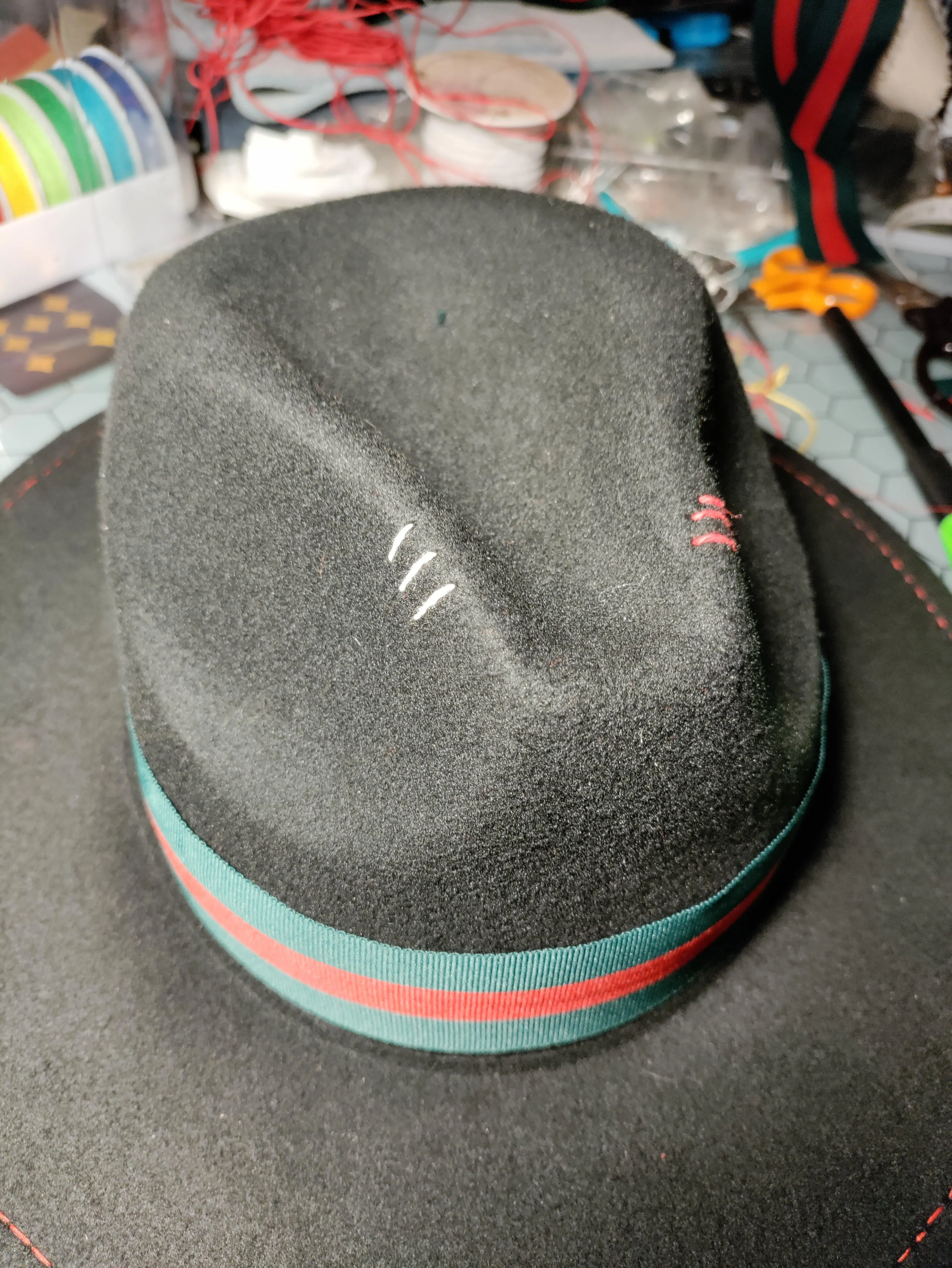 Black Fedora Brim Hat