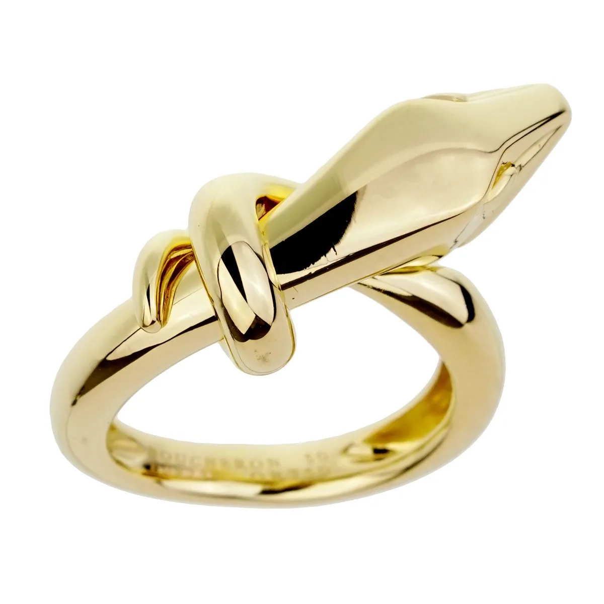 Boucheron Snake Kaa Yellow Gold Ring Sz 5