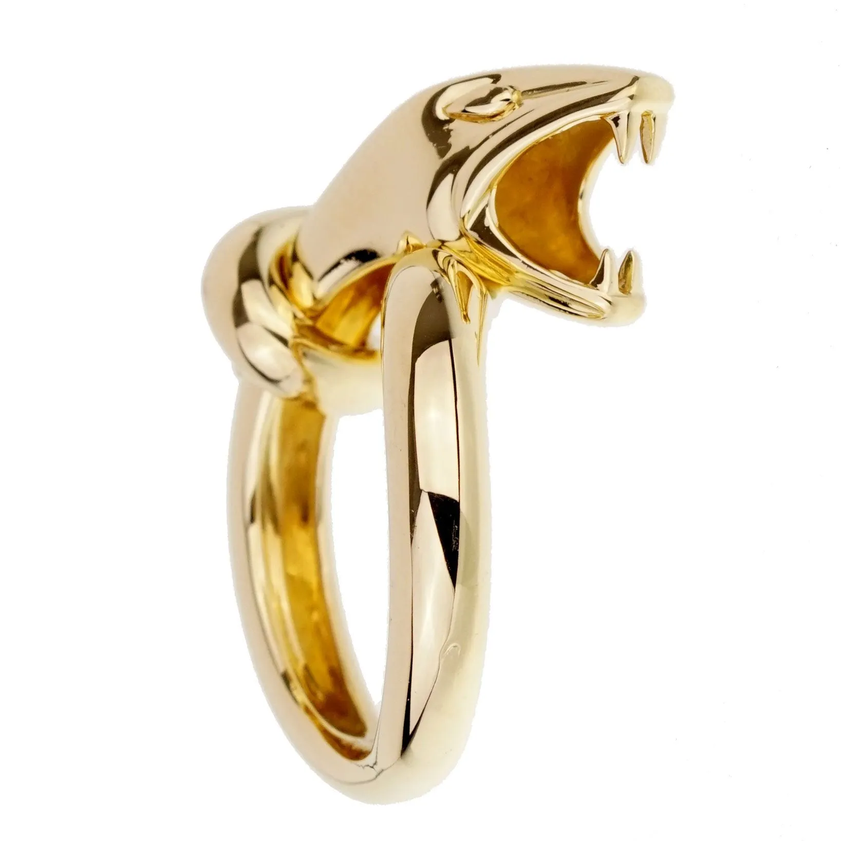 Boucheron Snake Kaa Yellow Gold Ring Sz 5