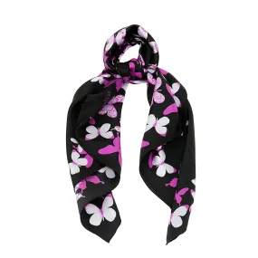 Butterflies Silk Scarf Black