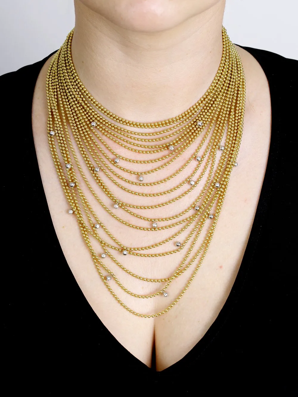 Cartier Draperie de Decollete Diamond Gold Necklace