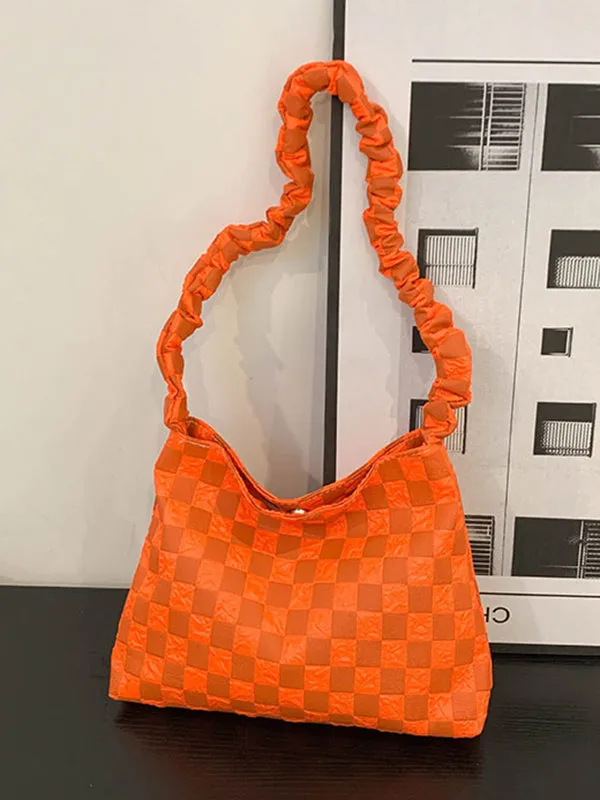 Checkerboard Pleated Handbags Bags