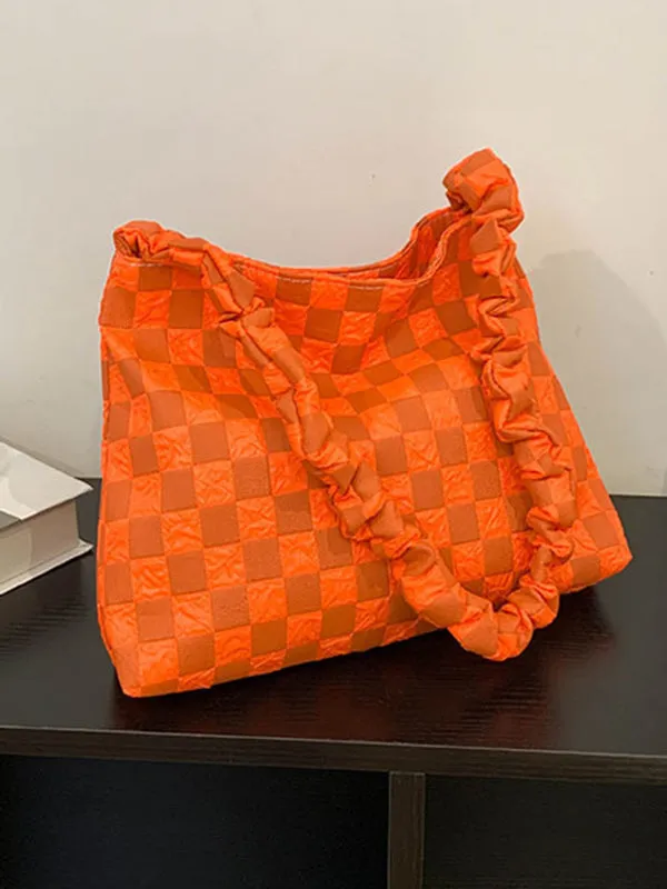 Checkerboard Pleated Handbags Bags