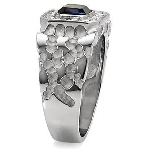 CJ7708OS Wholesale Stainless Steel Sapphire Austrian Crystal Men's Ring