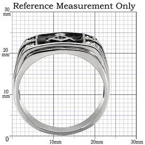 CJ7879OS Wholesale Stainless Steel 4-Stone Masonic Men's Ring