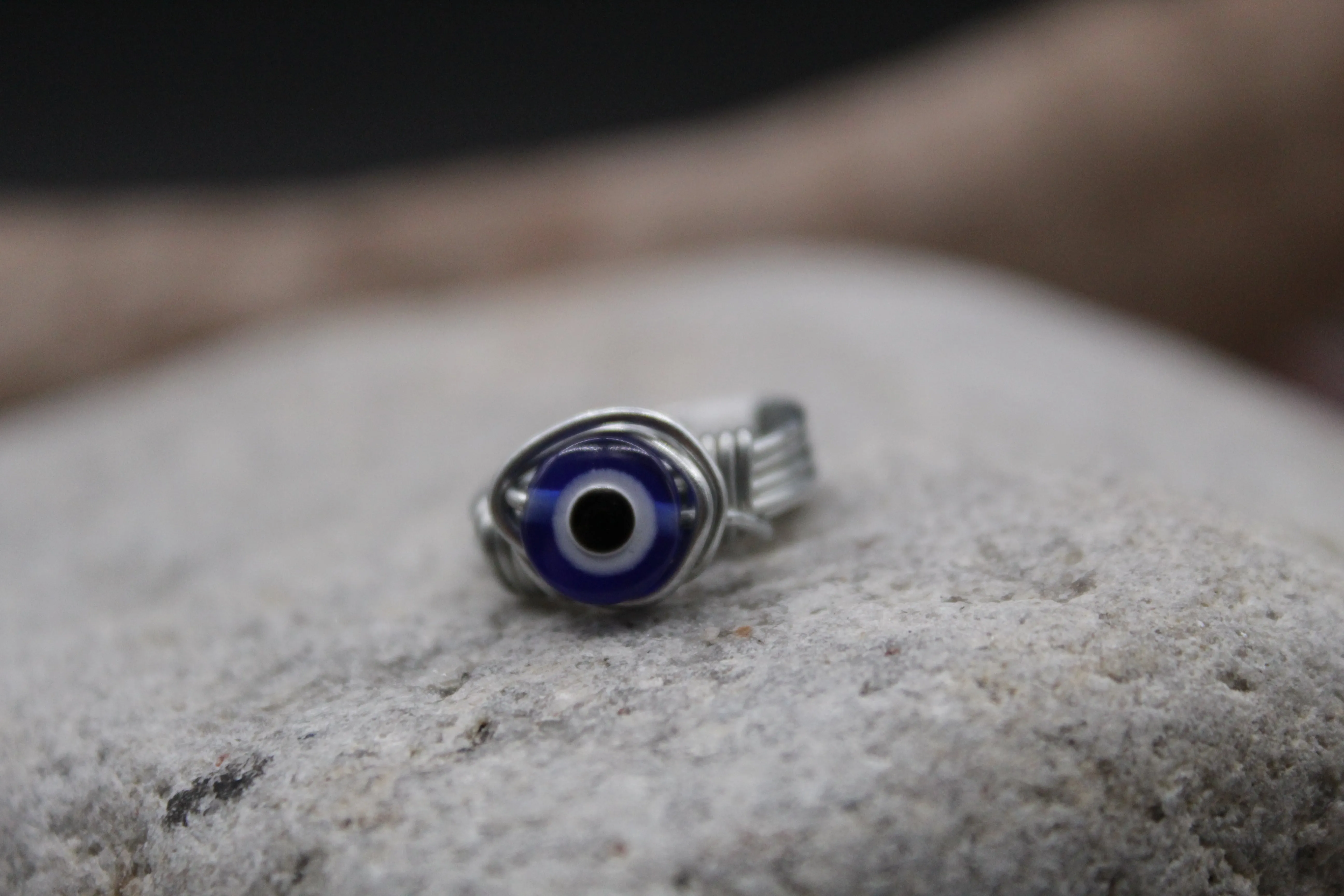 Evil eye blue ring