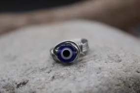 Evil eye blue ring