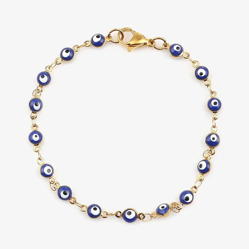 Evil Eye Enamel Bead Bracelet Jewelry For Women Men