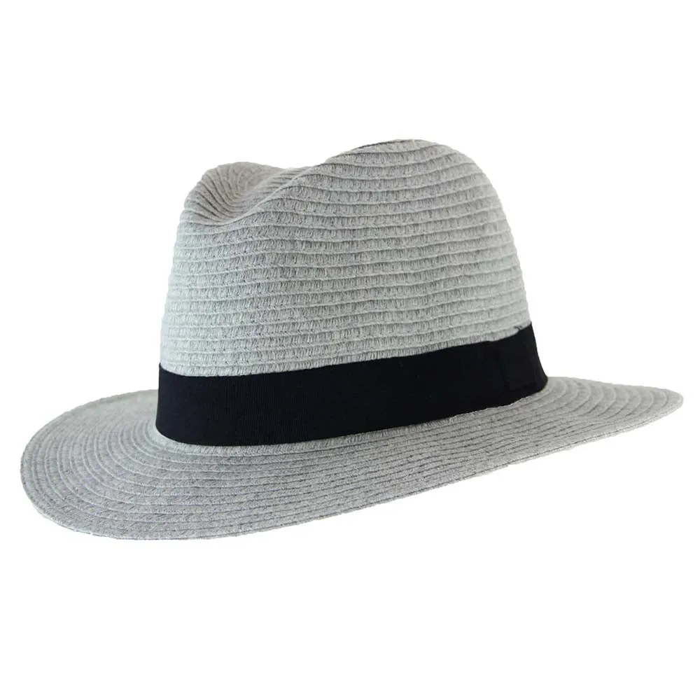 Evoke Flexibraid Phoenix Unisex Fedora - Light Grey/Black