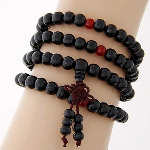 Fashion Wood Beads Buddha Bracelet Men Women Multilayer Bracelets & Bangles Pulseiras Pulseras Mujer Malas Tibet Jewelry