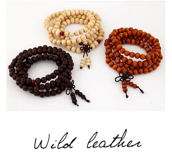 Fashion Wood Beads Buddha Bracelet Men Women Multilayer Bracelets & Bangles Pulseiras Pulseras Mujer Malas Tibet Jewelry