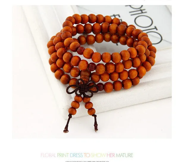 Fashion Wood Beads Buddha Bracelet Men Women Multilayer Bracelets & Bangles Pulseiras Pulseras Mujer Malas Tibet Jewelry