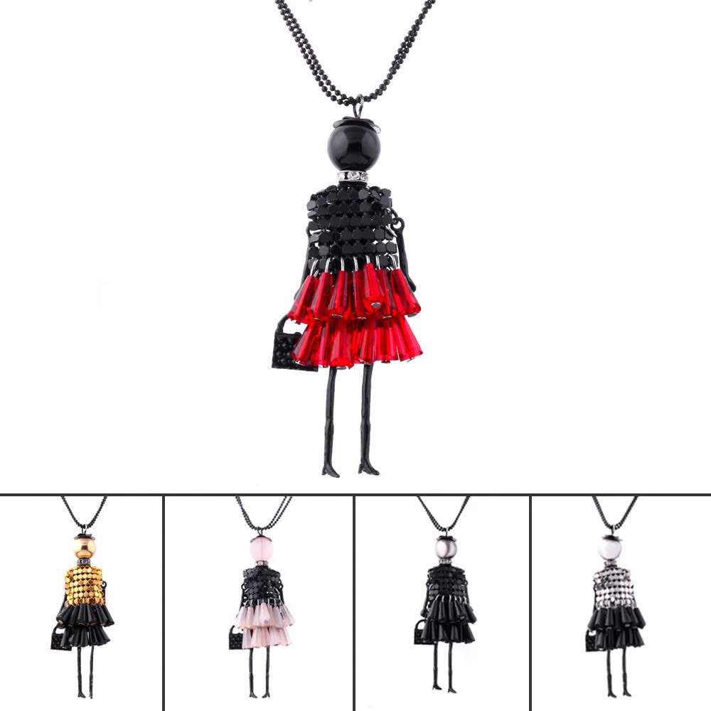 Fine Jewelry Fashion Doll Beads Charms Body Chain Choker Long Necklace & Pendant Statement Necklace Collares