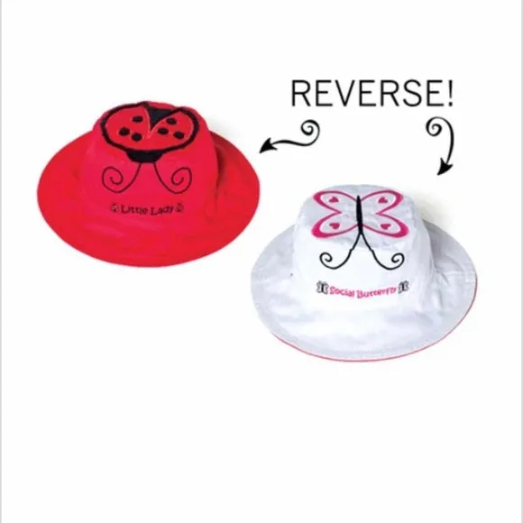 Flapjack Kids Reversible Sun Hat Ladybug/ Butterfly