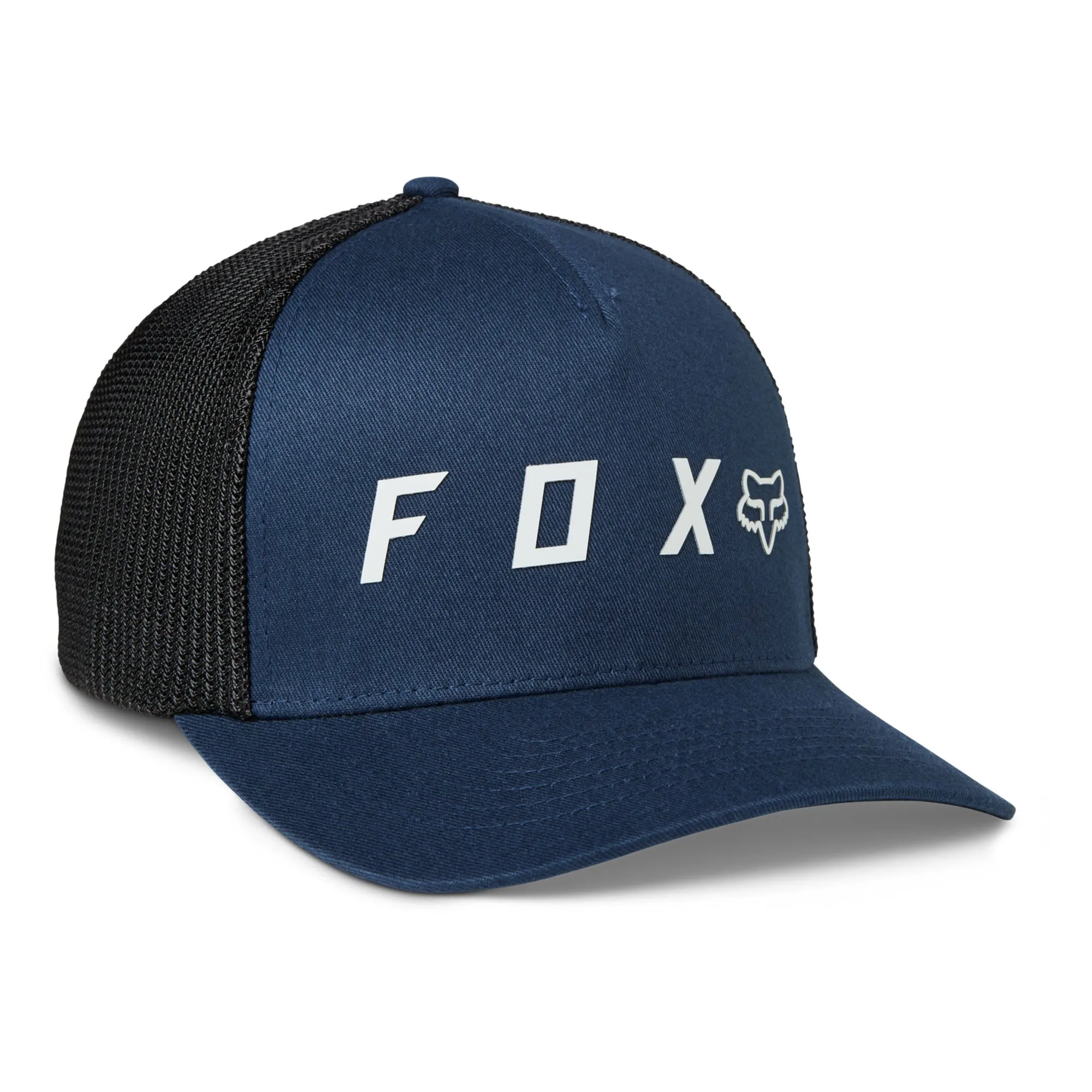 Fox Racing  Mens Absolute Flexfit Hat Cap Curved Brim Iconic Logo Deep Cobalt