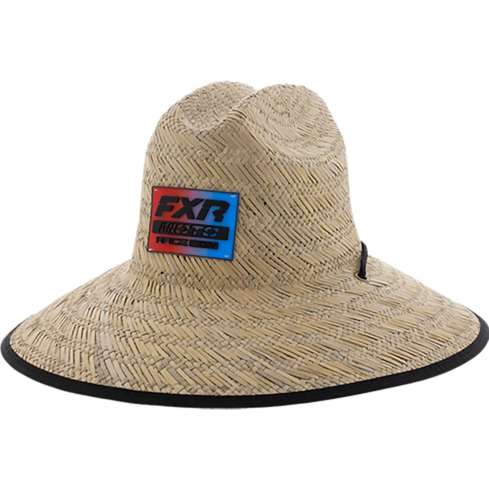 FXR  Shoreside Straw Hat Adjustable Chin Strap Full Printed Brim - Youth