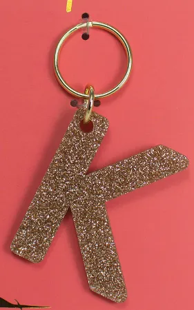 Glitter Letter Key Chain