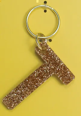 Glitter Letter Key Chain