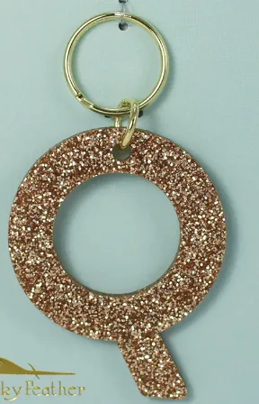 Glitter Letter Key Chain