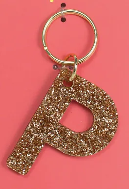 Glitter Letter Key Chain