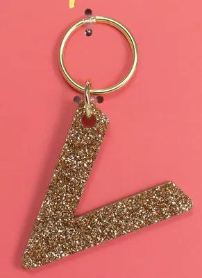 Glitter Letter Key Chain