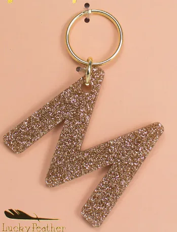 Glitter Letter Key Chain