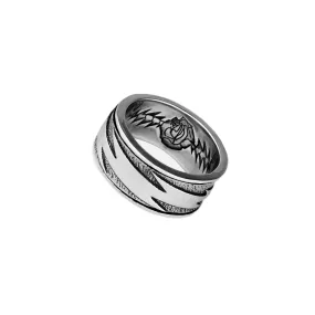 Grateful Dead 13-Point Lightning Bolt Sterling Silver Spinner Ring