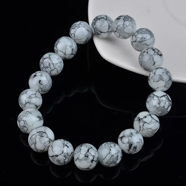 Handmade Natural Stone Stretch/Elastic Glass Beads Charm Bracelets Women Fashion Jewelry Gifts