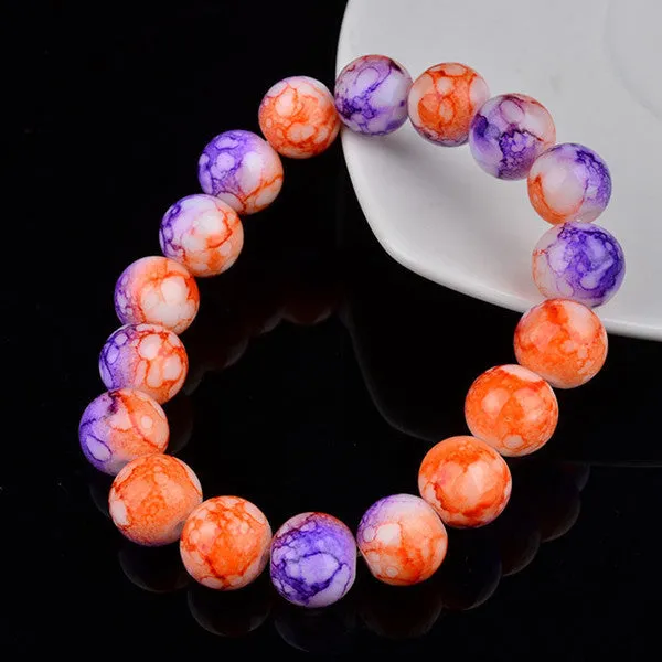 Handmade Natural Stone Stretch/Elastic Glass Beads Charm Bracelets Women Fashion Jewelry Gifts