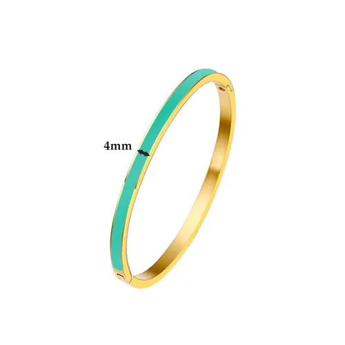 KESLEY Bangle Bracelets Enamel Colorful Luxury  Waterproof Hypoallergenic Hard Bracelets Luxury