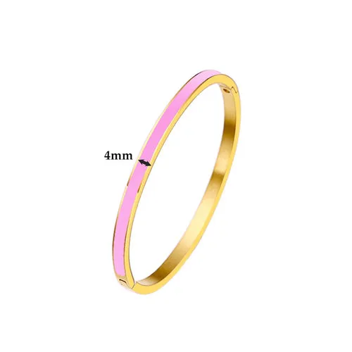 KESLEY Bangle Bracelets Enamel Colorful Luxury  Waterproof Hypoallergenic Hard Bracelets Luxury