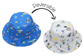 Kids UPF50  Patterned Sun Hat (XS) - Dino