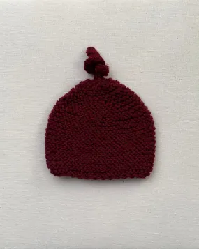 Knitted by Nana Merino Beanie - Sangria