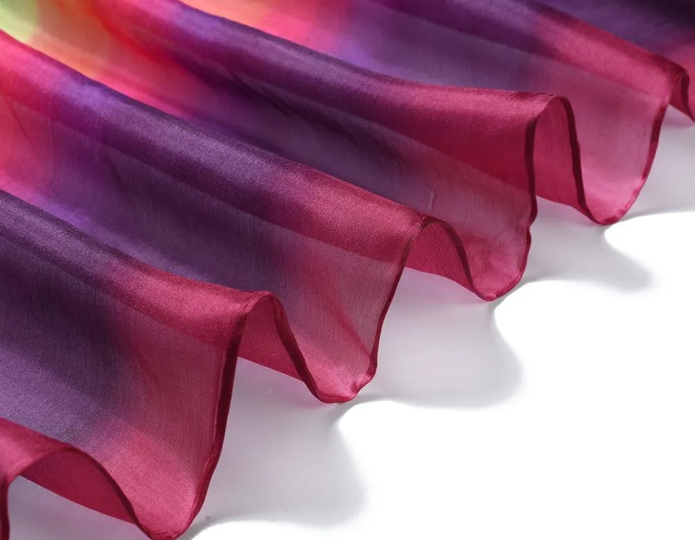 Long Hand Painted Silk Scarf - Horizon