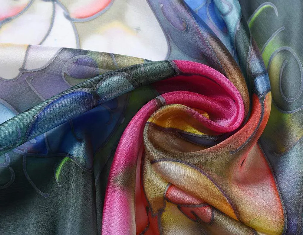 Long Hand Painted Silk Scarf - Suzy