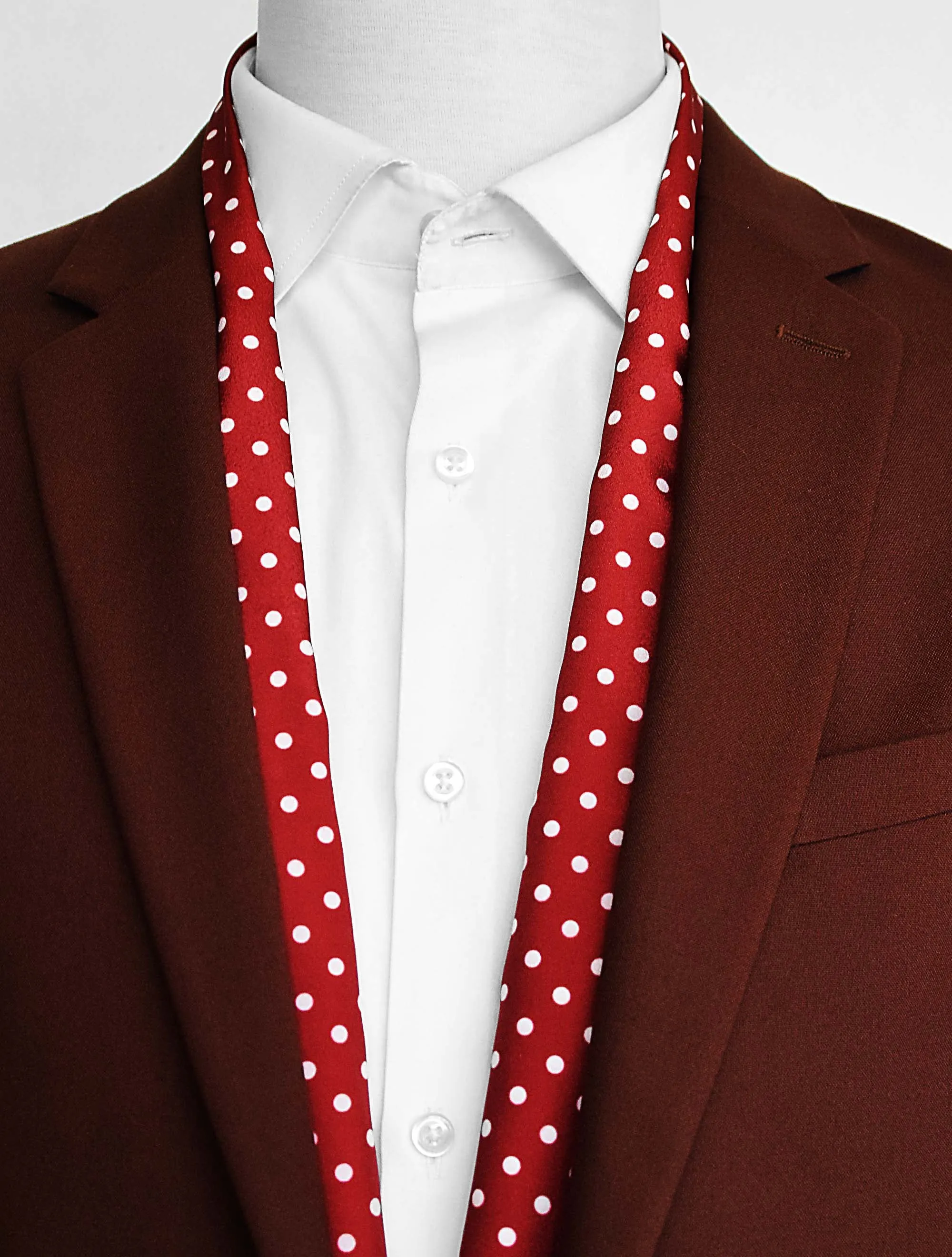 Maroon Mini Dot Polka - Silk Men Scarves