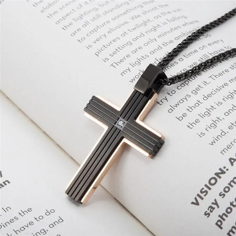 Men's Christian Necklace <br> Double Cross