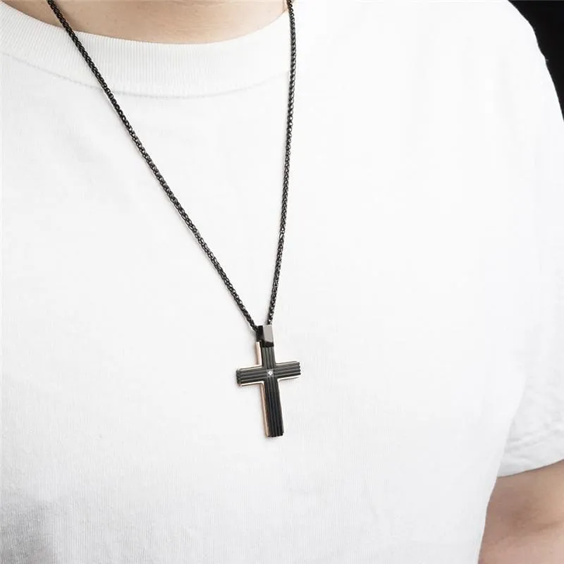 Men's Christian Necklace <br> Double Cross