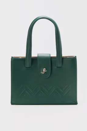 Mini leather crossover tote green