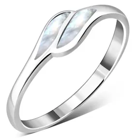 Mother of Pearl Shell Silver Ring