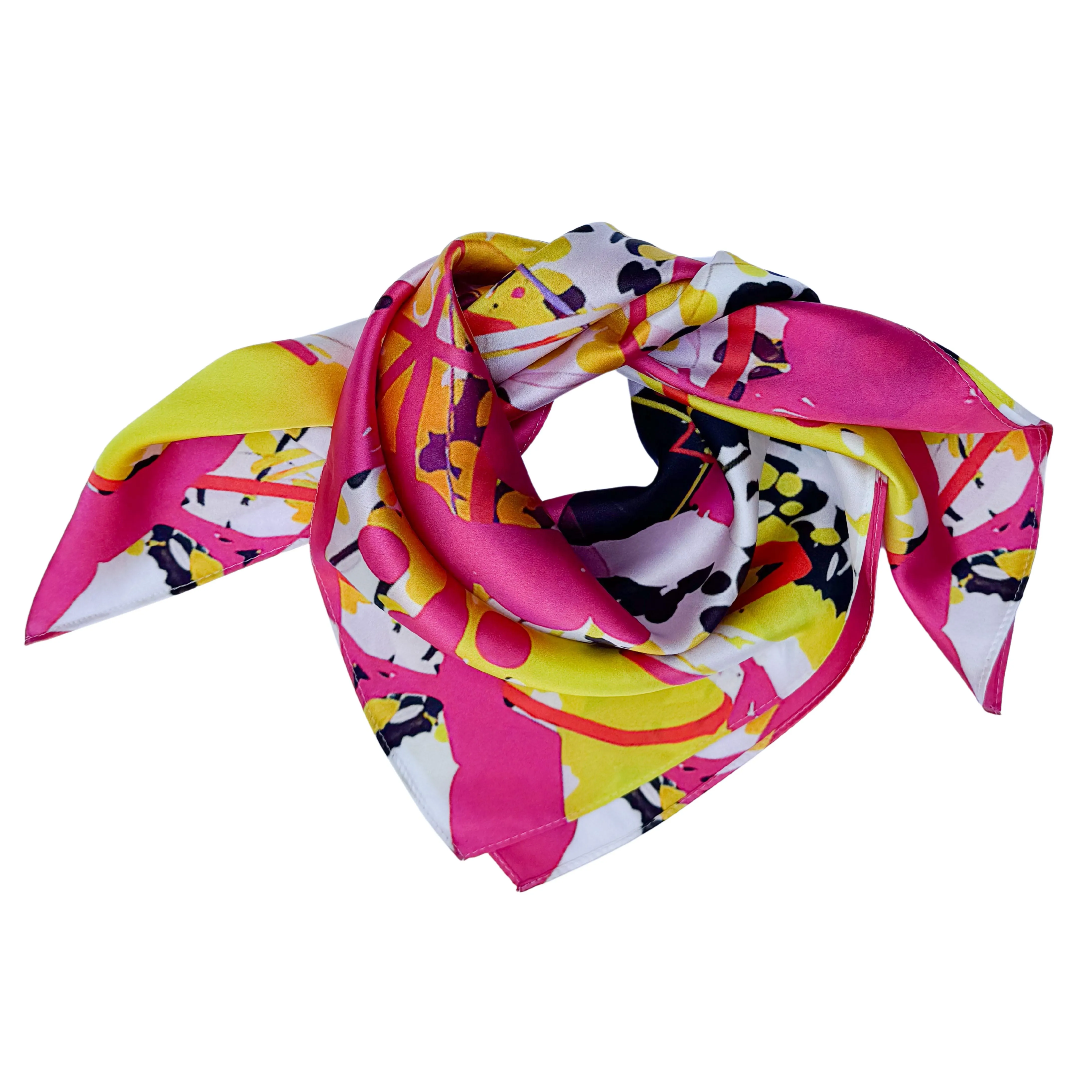 Mulberry Silk Luxury Scarf- Geometric Play 3