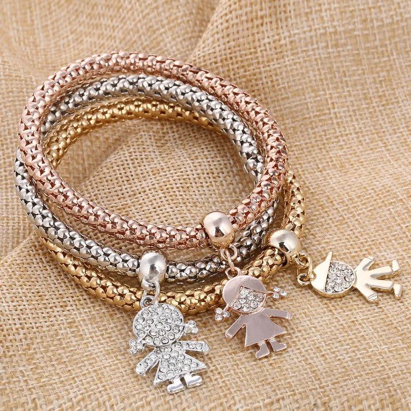 New! 3 Bracelets with Bangles - Free Shipping Anywhere In North America. Please allow 2-4 weeks for delivery