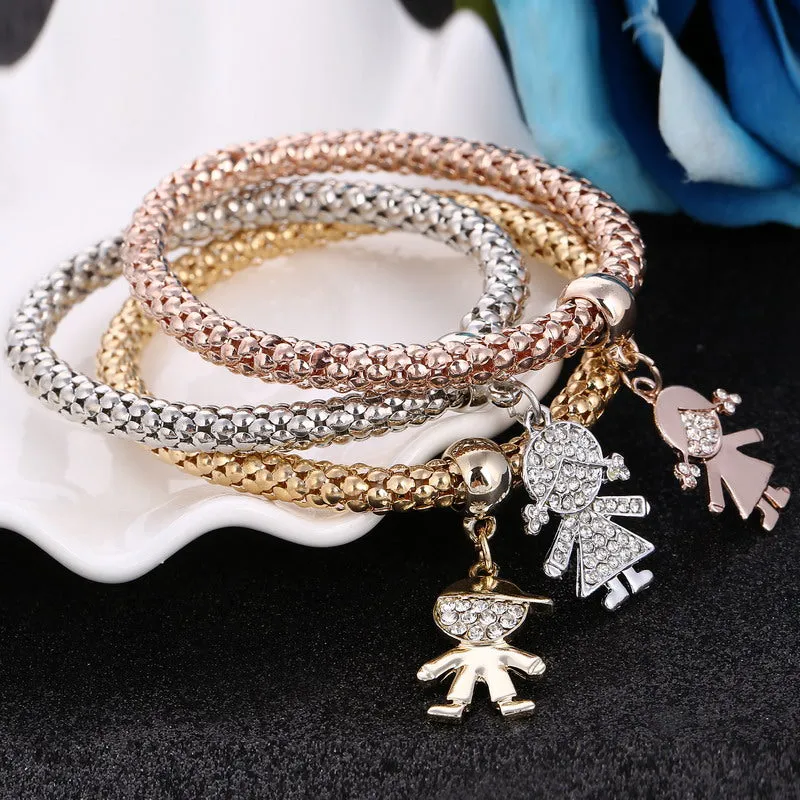 New! 3 Bracelets with Bangles - Free Shipping Anywhere In North America. Please allow 2-4 weeks for delivery