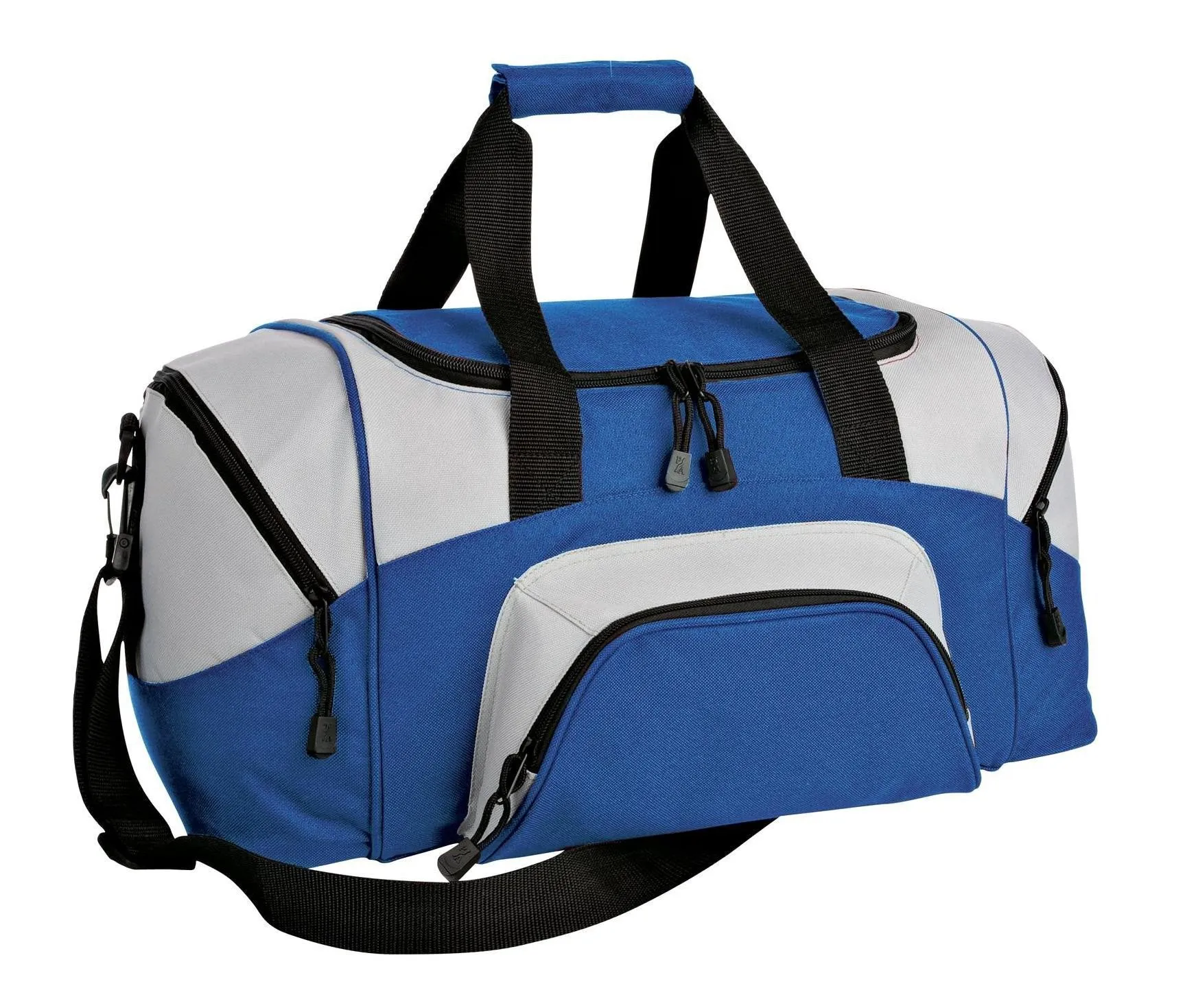 Poly Colorblock Small Sport Duffel With Zippered Pockets