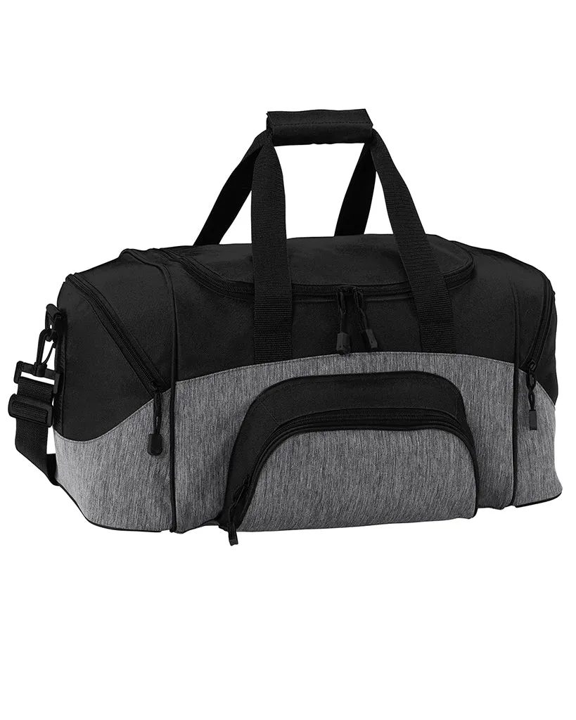 Poly Colorblock Small Sport Duffel With Zippered Pockets